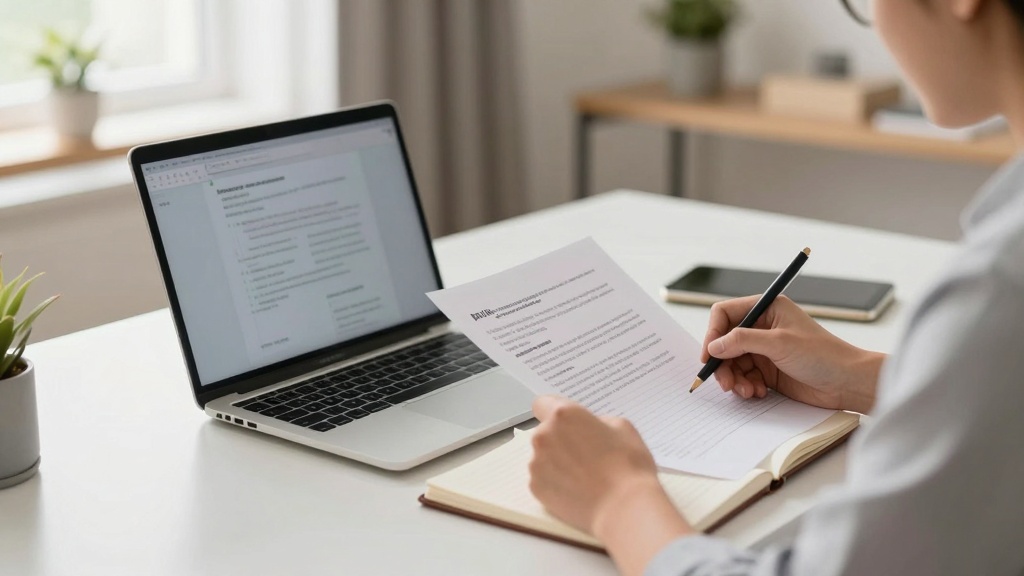 Rental agreement: person reviewing rental contract on laptop